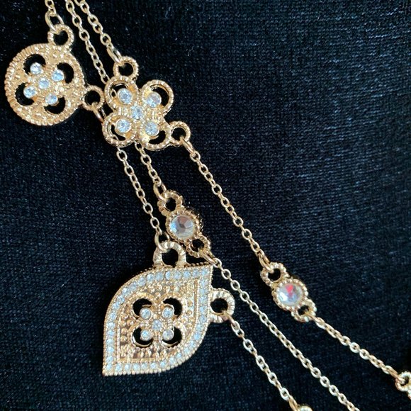 Ballet Gold Rhinestone Baroque Designer Necklace - Picture 5 of 10